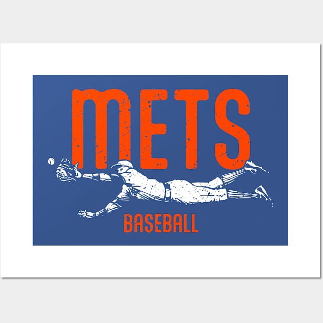 Mets Vintage Catch Wall Art by Throwzack